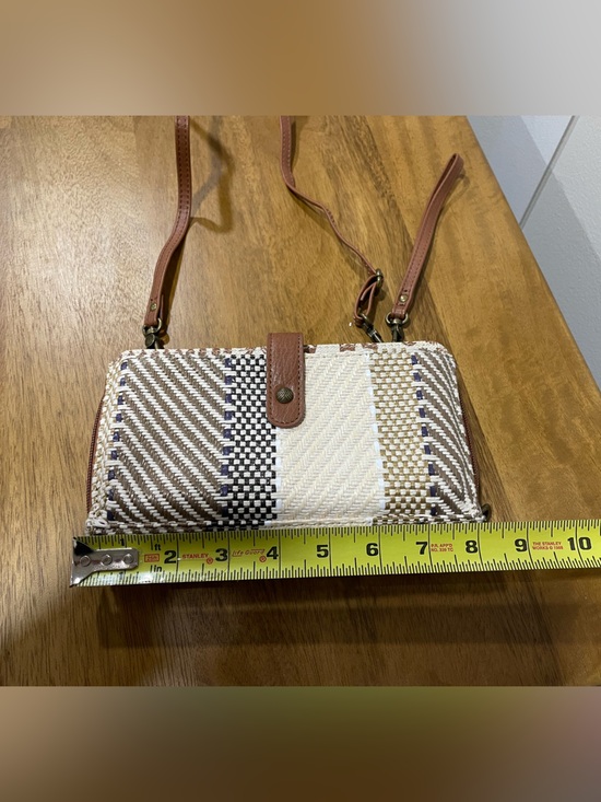 The Sak Handbags - The Sak Woven Crossbody Wallet in Brown & Cream